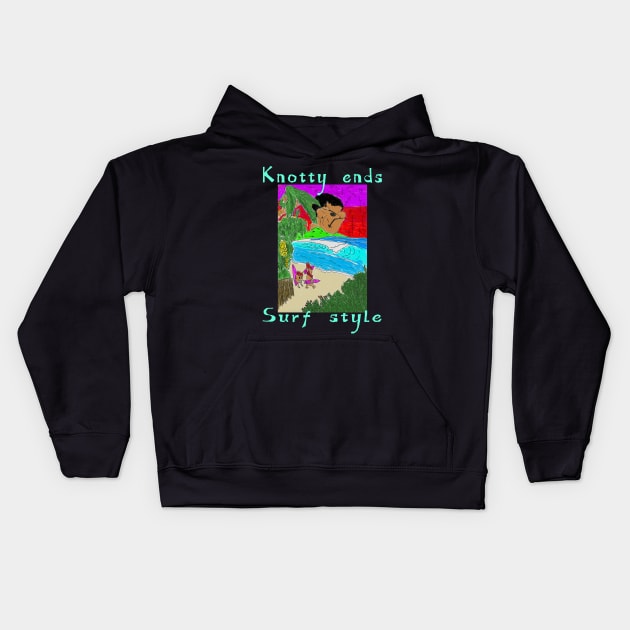 Knotty ends Surf style hidden gems Kids Hoodie by ericbear36